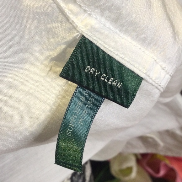 EUC RL Silk Blend White Button Down Shirt, L - Picture 6 of 8